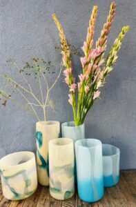 אגרטל - צילינדר תכלת