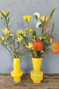 אגרטל - זכוכית דוץ צהוב